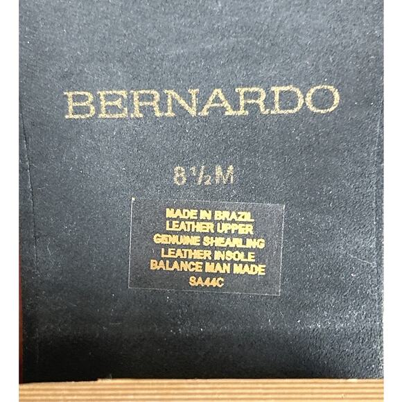 Bernardo Women’s 8.5 Sky Black Suede Shearling Platform Clogs Wooden Heel shoe - Picture 8 of 8